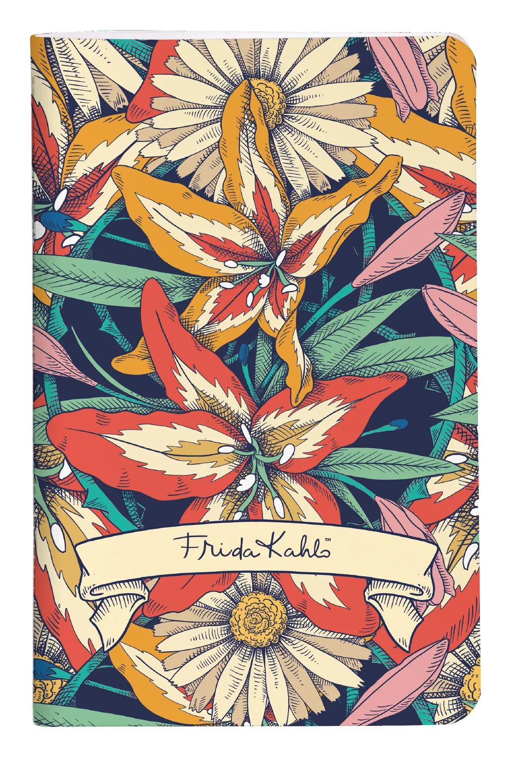 Frida Kahlo, Sewn Notebook Gewinde 7,5x12cm, 48 Seiten, glatt, Arsch. (Paket x36)