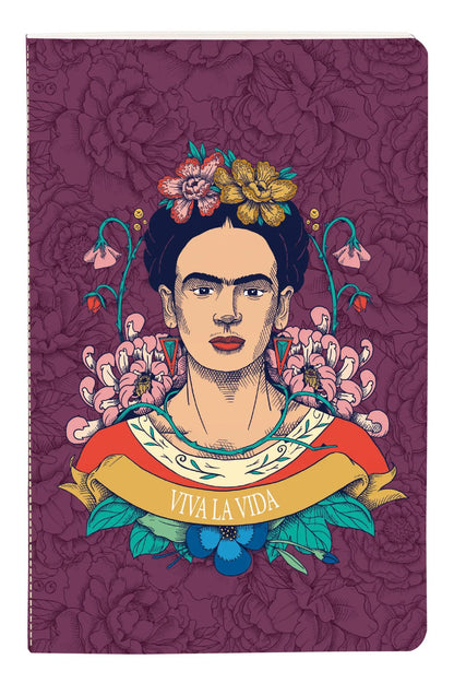 Frida Kahlo, Libro cucito 9x14cm filo, 96 pagine, foderato, culo. (confezione da 8)