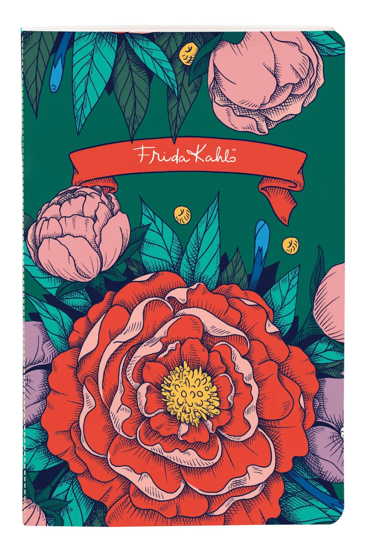 Frida Kahlo, Buch genäht 9x14cm Draht, 96 Seiten, gefüttert, Arsch. (Paket x8)