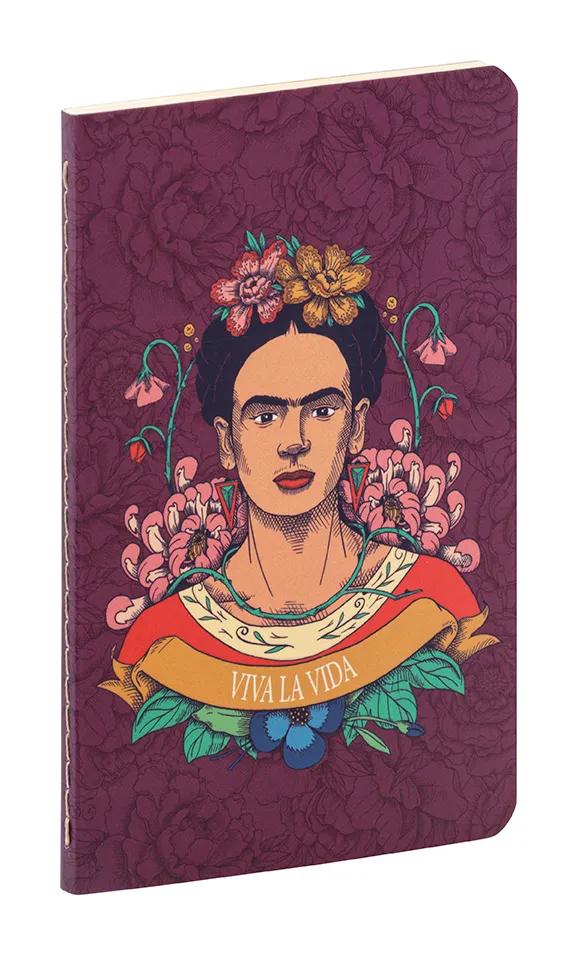 Frida Kahlo, Buch genäht 9x14cm Draht, 96 Seiten, gefüttert, Arsch. (Paket x8)