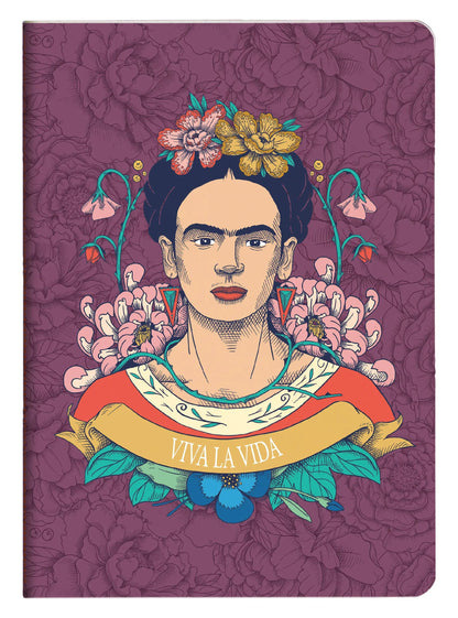 Frida Kahlo, Carnet cousu fil A5 14,8x21 cm, 64 pages, ligné, ass. (lot de 9)