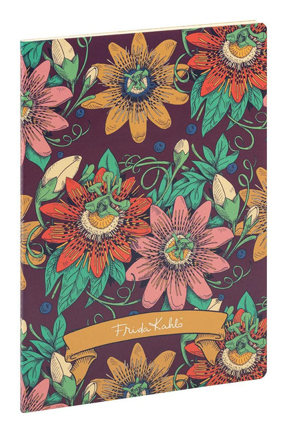 Frida Kahlo, Cahier piqué cousu fil A4 21 x 29,7 cm, 96 pages, ligné + marge, ass. (lot de 10)
