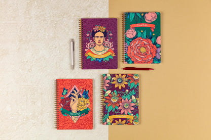 Frida Kahlo, A5 legante completo 14,8x21cm, 148 pagine, foderato, culo. (confezione da 4)