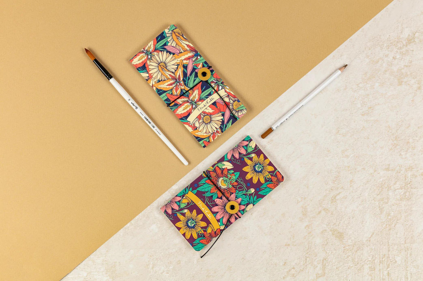 Frida Kahlo, diary slim 9x18 cm, 80 pages, plain, ass. (Pack x4)