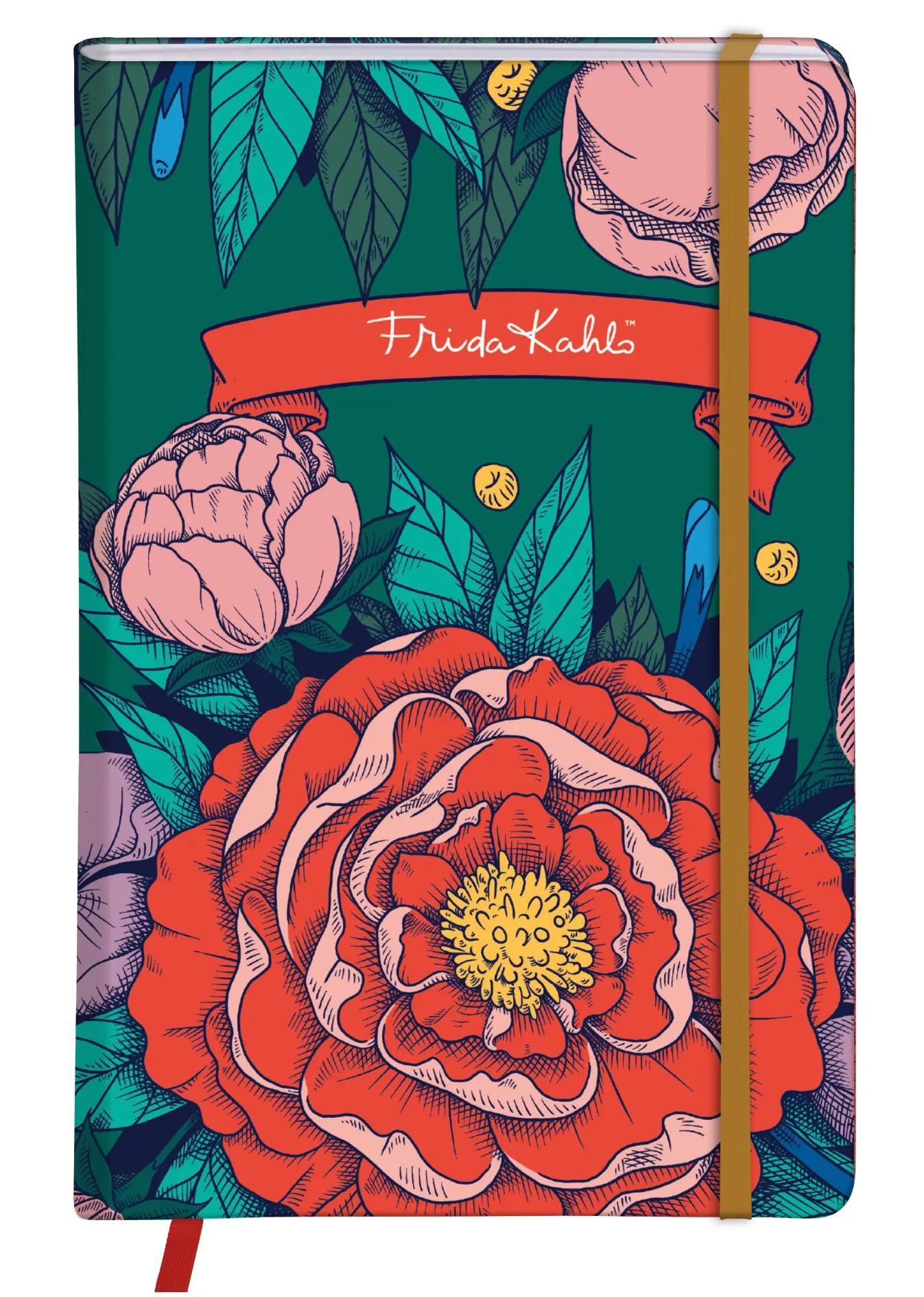 Frida Kahlo, A6 Hard-Wrapped Notebook 10.5x14.8 cm, 160 Seiten, glatt, Seitenmarke, elastischer Verschluss, Arsch. (Paket x4)