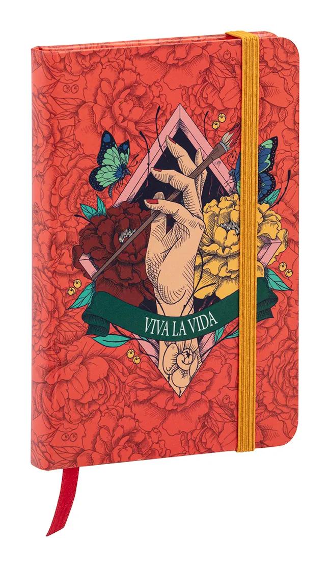 Frida Kahlo, A6 Hard-Wrapped Notebook 10.5x14.8 cm, 160 Seiten, glatt, Seitenmarke, elastischer Verschluss, Arsch. (Paket x4)