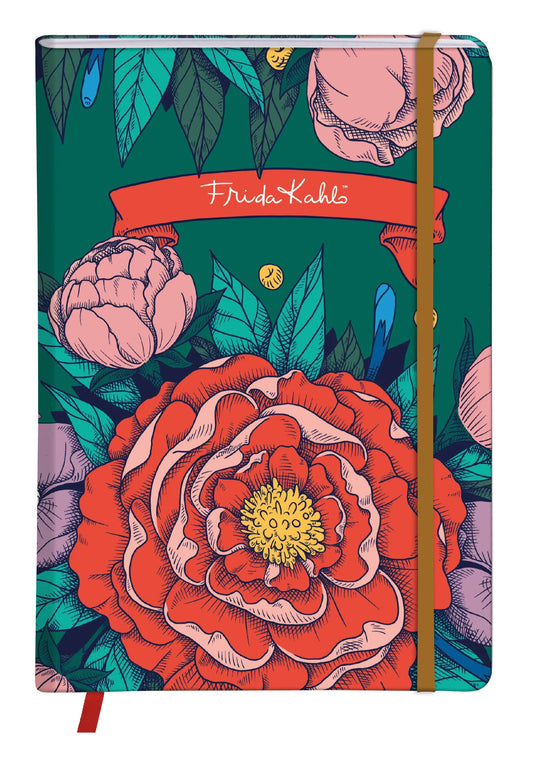 Frida Kahlo, A5 14.8x21 cm, 160 pages, lined, page mark, elastic closure, ass. (Pack x4)