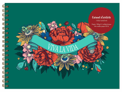 Frida Kahlo, Künstlertagebuch kompletter Binder 32 x 24 cm, 40 Blätter Mehrtech-Weißzeichnungspapier 180g (3er-Pack)