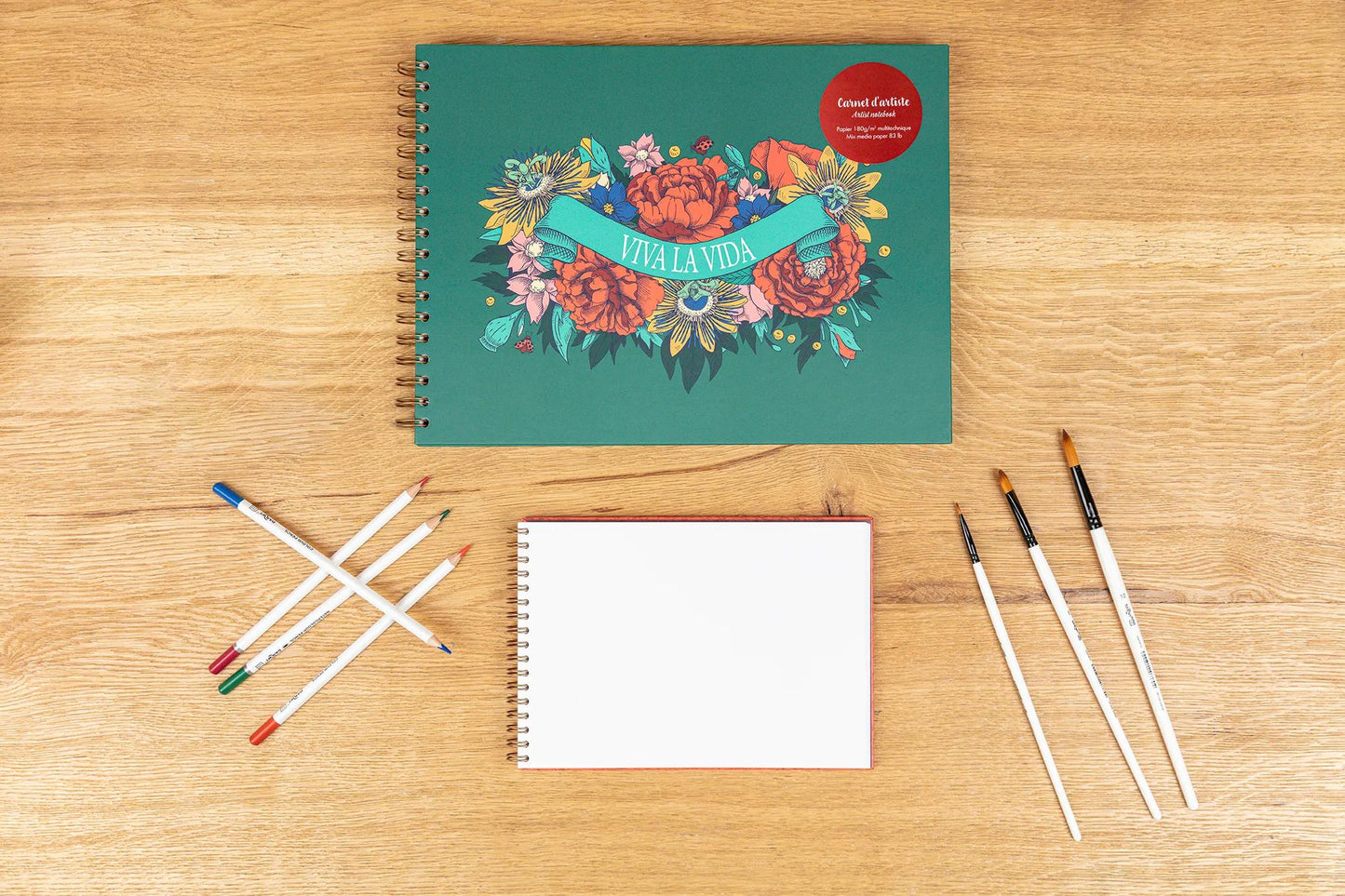 Frida Kahlo, Artist's diary complete binder 32 x 24 cm, 40 sheets of multi-tech white drawing paper 180g (Pack x3)