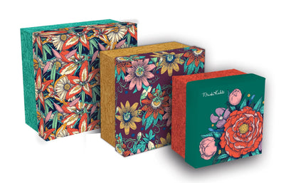 Frida Kahlo, Set de 3 boîtes gigognes carrées 25x25x12 cm, 20x20x11cm, et 16x16x10 cm (lot de 2)