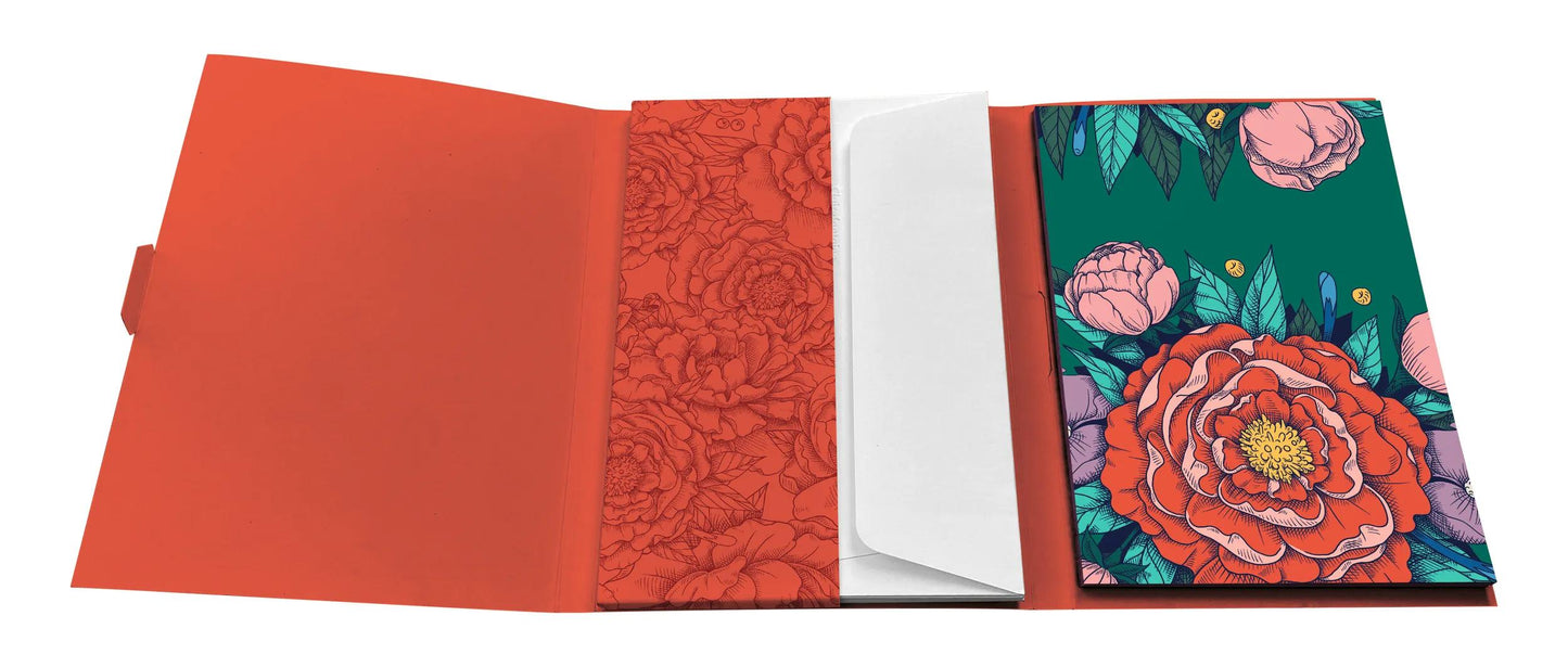 Frida Kahlo, Match Set 12x16.5 cm contenente 8 carte singole assortite 11x15.5 cm e 8 buste Polline C6 bianco naturale (Pacchetto x5)