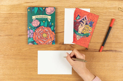 Frida Kahlo, Match Set 12x16.5 cm mit 8 Einzelkarten sortiert 11x15.5 cm und 8 Umschläge Pollen C6 naturweiß (5er-Pack)