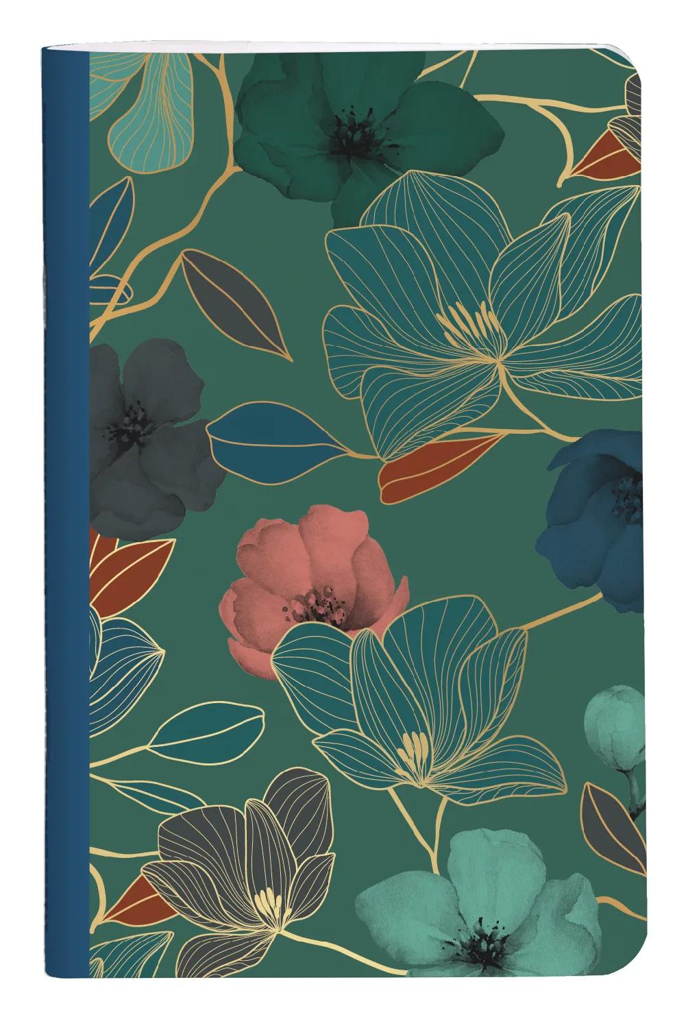 Gaïa blue, Sewn notebook thread 7.5 x 12 cm, 48 pages, lined (Pack x36)