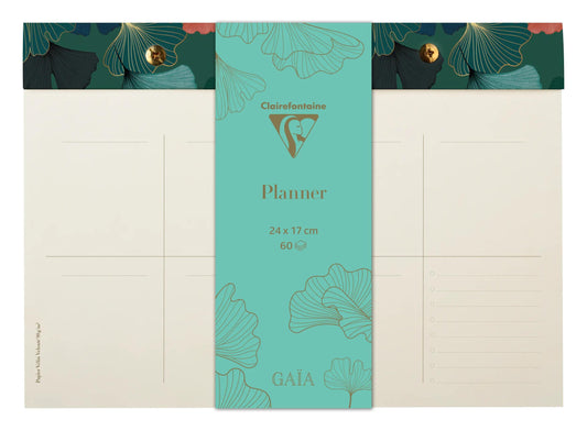 Gaïa blue, planner block with rivets 24x17cm 60 detachable printed sheets. (Pack x4)