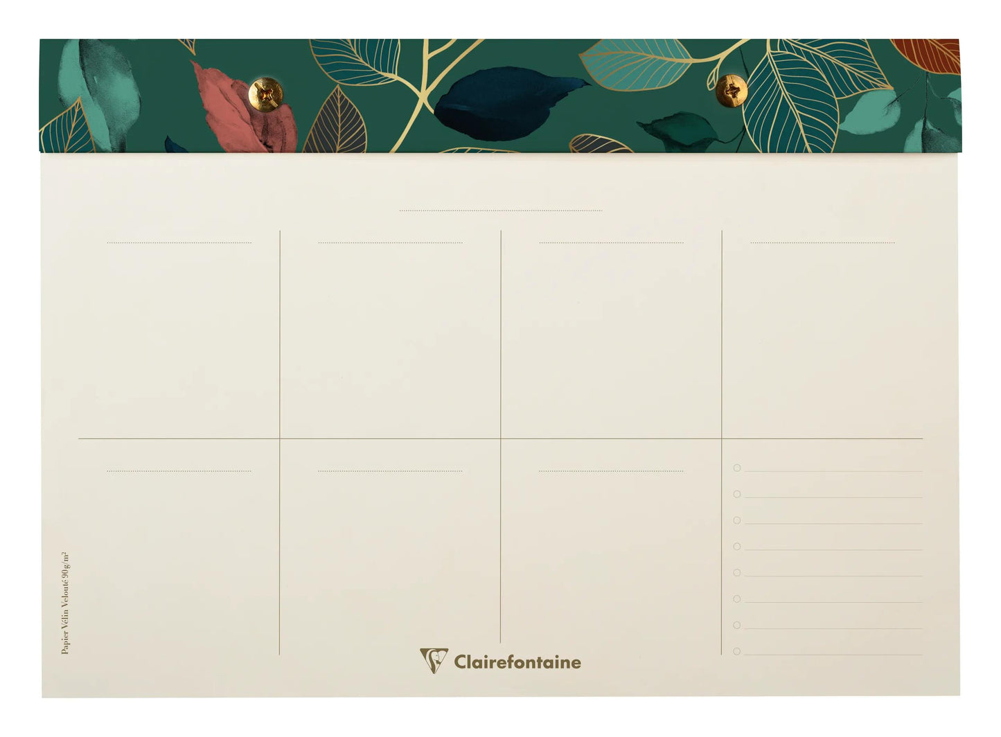 Gaïa blue, planner block with rivets 24x17cm 60 detachable printed sheets. (Pack x4)