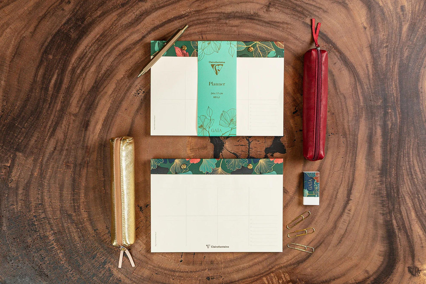 Gaïa blue, planner block with rivets 24x17cm 60 detachable printed sheets. (Pack x4)