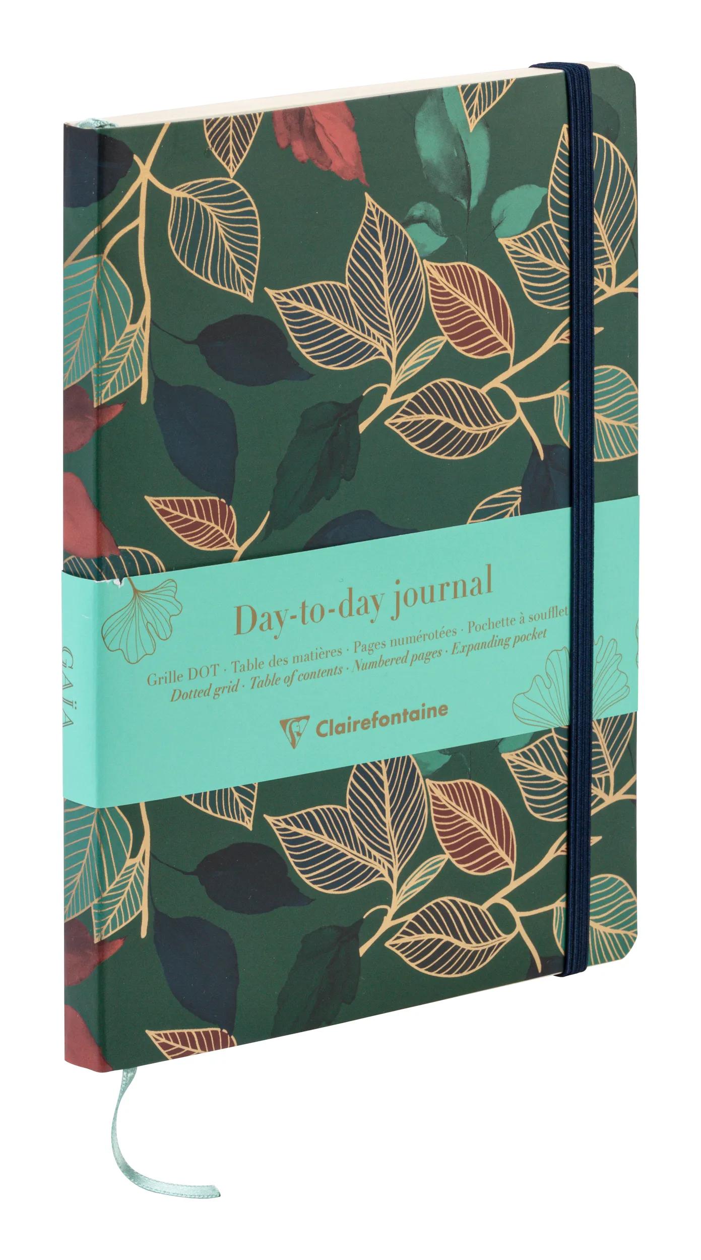 Gaïa blu, DaytoDay quotidiano A5 14,8x21 cm, 192 pagine, dote, soffietto sul retro, marcatore, chiusura elastica, culo. (Pacchetto x4)