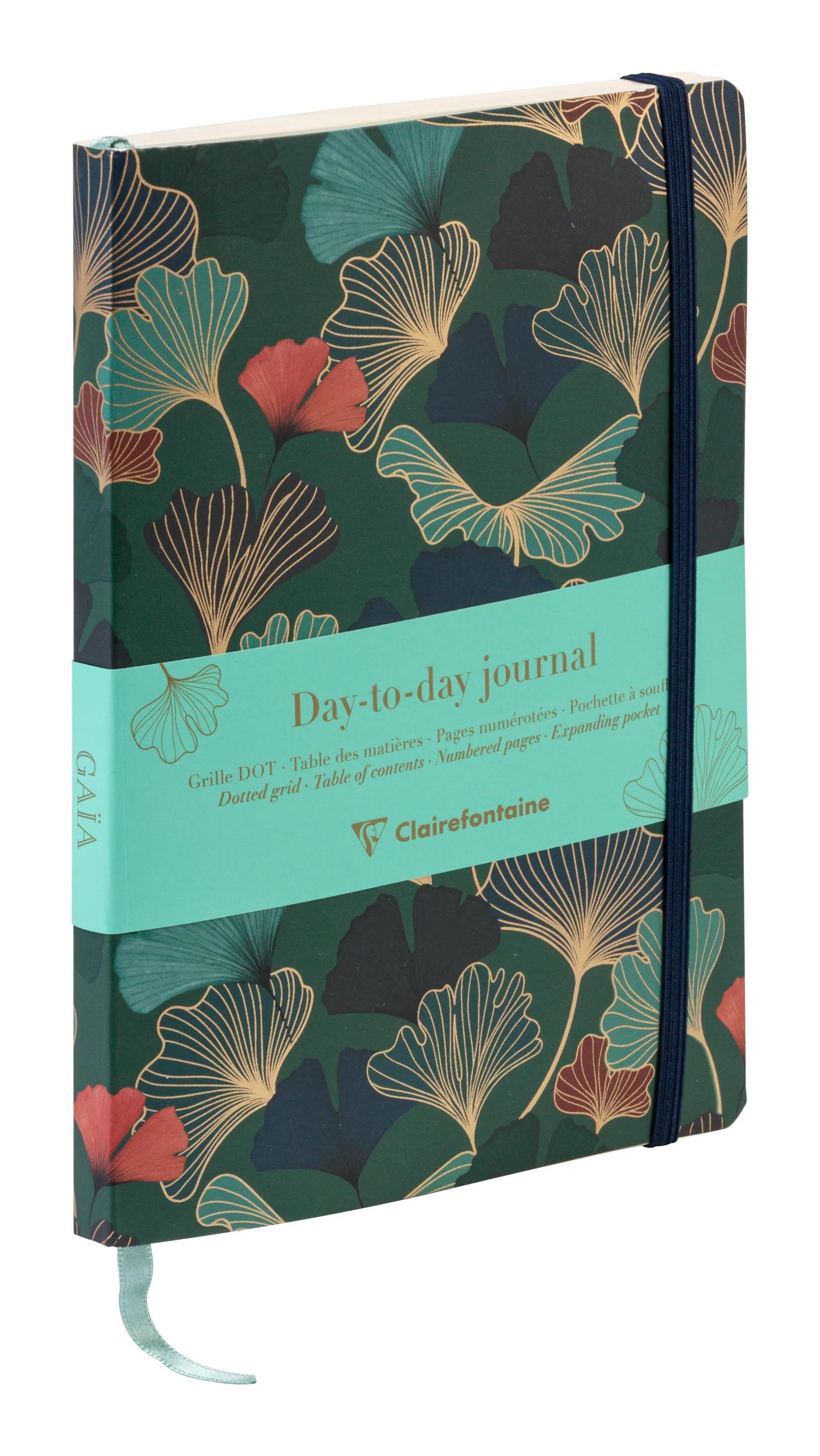 Gaïa blu, DaytoDay quotidiano A5 14,8x21 cm, 192 pagine, dote, soffietto sul retro, marcatore, chiusura elastica, culo. (Pacchetto x4)