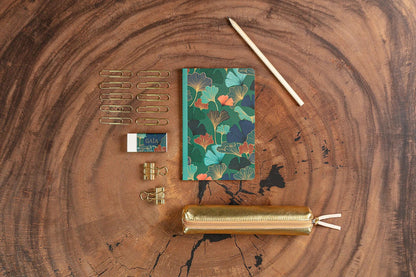 Gaïa blau, Kit aus Schreibwaren mit Notizbuch 11x17 cm 64 Zeilen Seiten, Bleistiftpapier, 2 Doppelclips, 10 Posaunen und Gummi (3er-Pack)