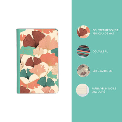 Gaia beige, Sewn notebook thread 7.5 x 12 cm, 48 pagine, foderato (confezione da 36)