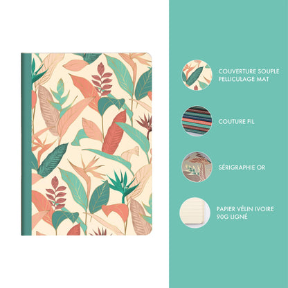 Beige Gaia, Sewn Book A5 14.8x21 cm, 96 pagine, linea, culo. (confezione da 9)