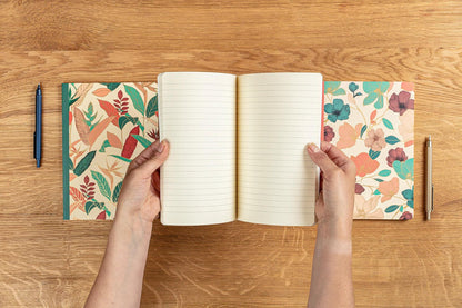Beige Gaia, Sewn Book A5 14.8x21 cm, 96 pagine, linea, culo. (confezione da 9)