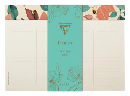 Gaia beige, blocco planner con rivetti 24x17cm 60 fogli stampati staccabili. (confezione da 4)