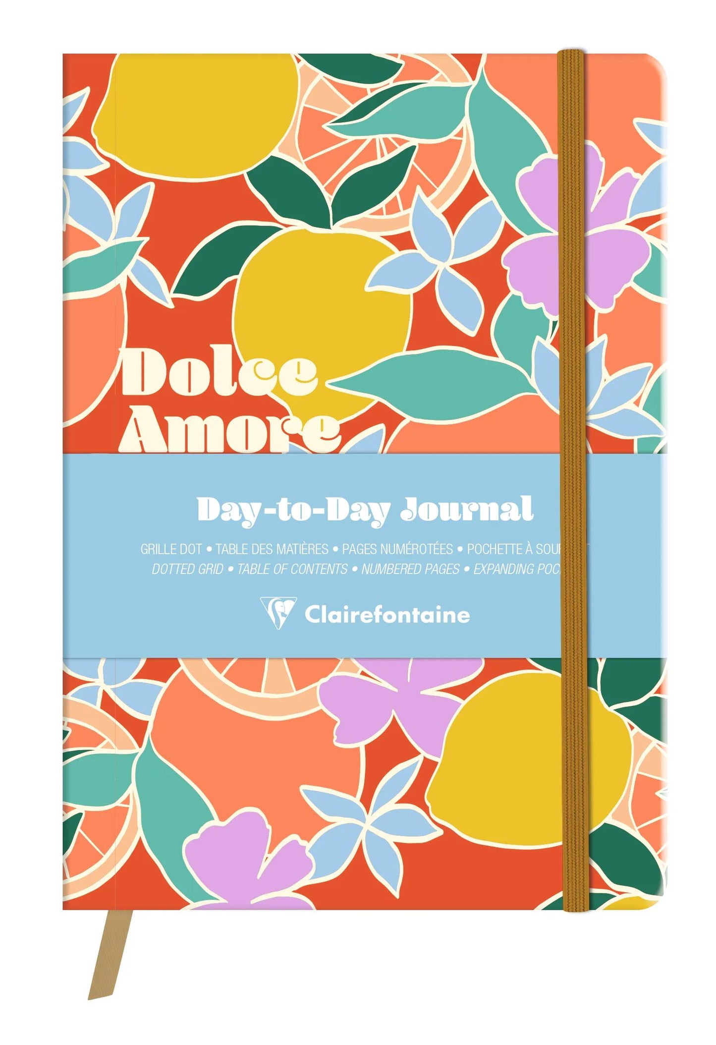 Dolce Amore, DaytoDay journal A5 14,8x21 cm, 192 pages, dot, pochette à soufflet au dos, marquepage, fermeture élastique, ass. (Lot x4)