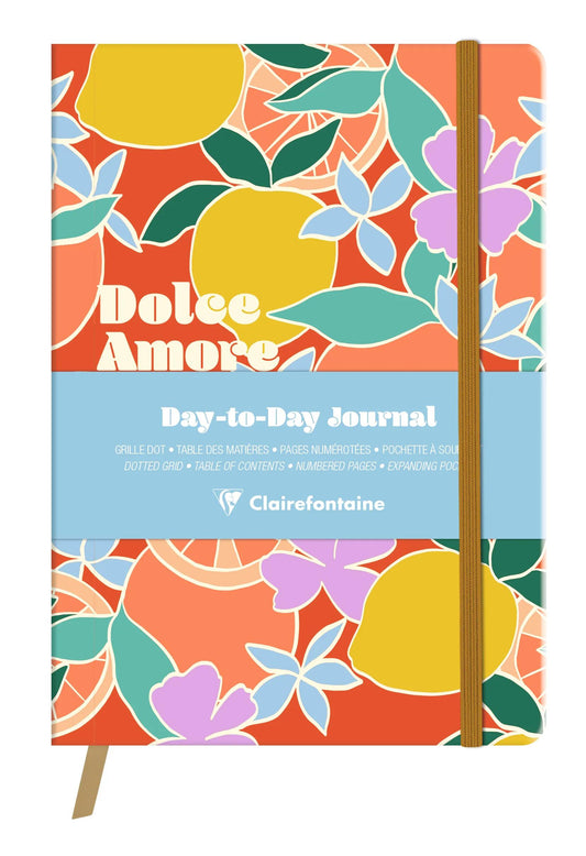 Dolce Amore, DaytoDay newspaper A5 14,8x21 cm, 192 pages, dowry, bellow pouch on the back, marker, elastic closure, ass. (Pack x4)
