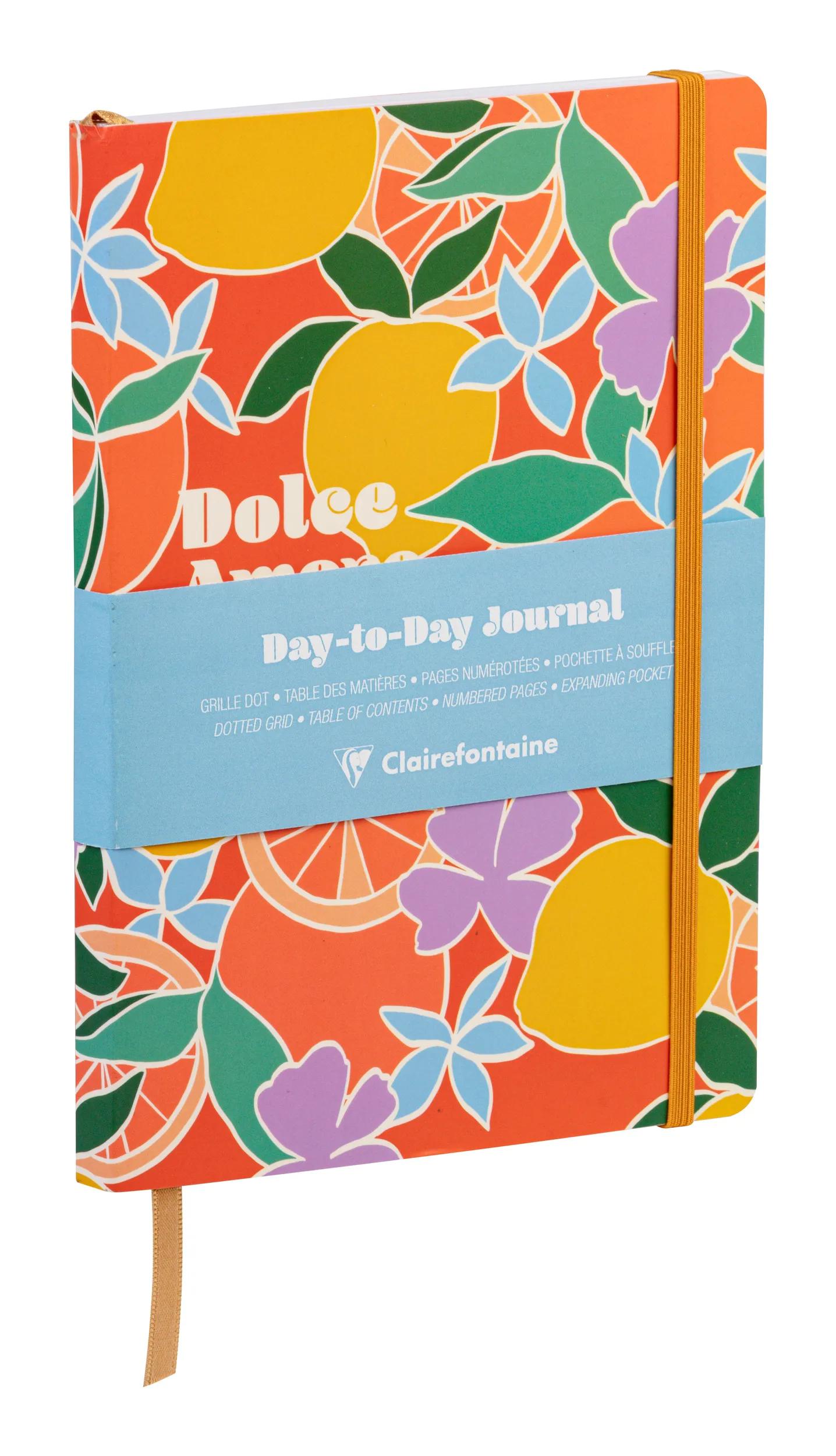 Dolce Amore, DaytoDay journal A5 14,8x21 cm, 192 pages, dot, pochette à soufflet au dos, marquepage, fermeture élastique, ass. (Lot x4)