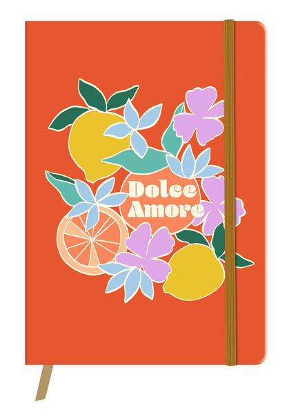 Dolce Amore, Booklet flexible Broschüre A5 14,8x21 cm, 128 Seiten, Linie, Marker, elastischer Verschluss, Arsch. (4er-Pack)