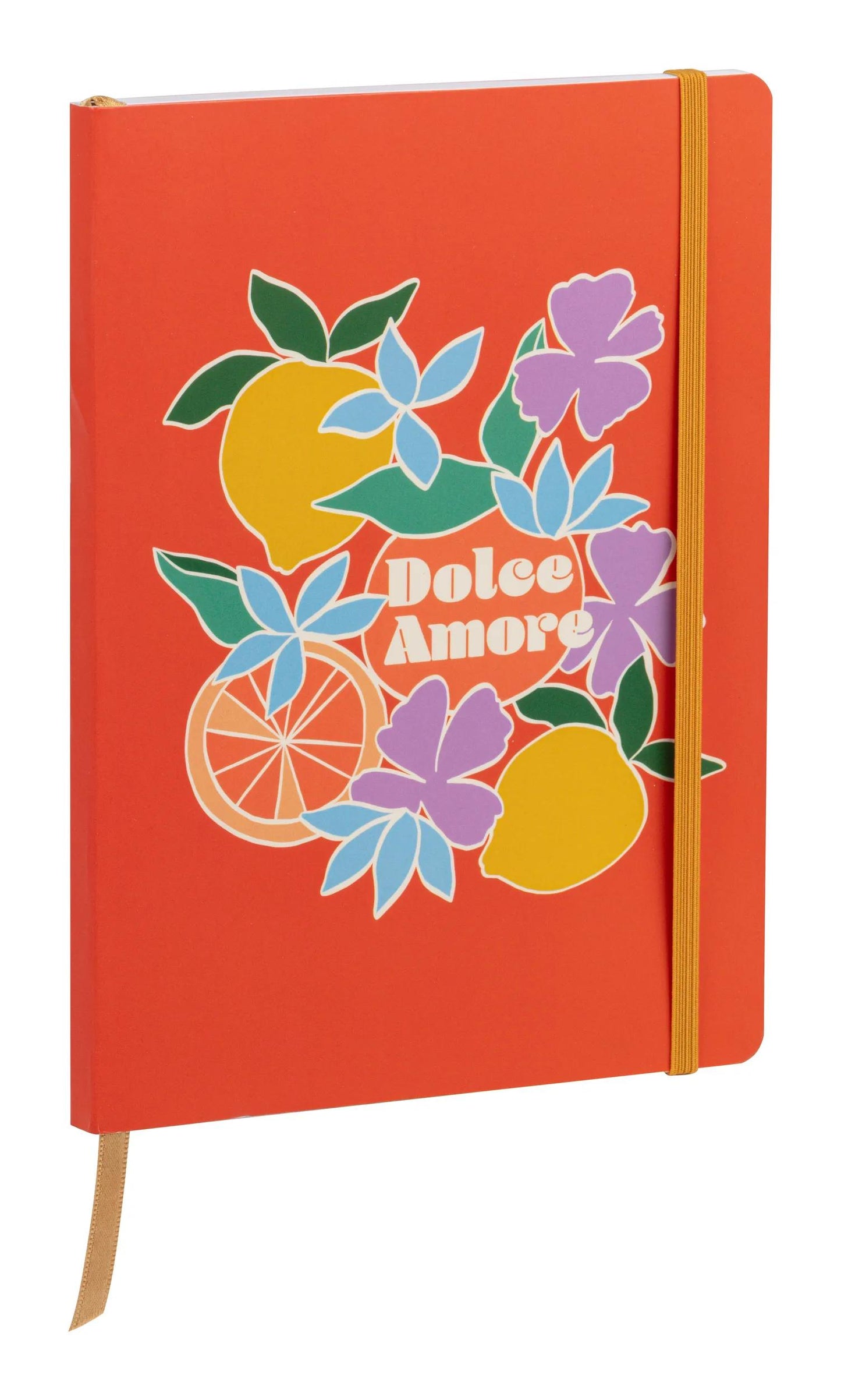 Dolce Amore, Libretto opuscolo flessibile A5 14,8x21 cm, 128 pagine, linea, marcatore, chiusura elastica, culo. (Pacchetto x4)