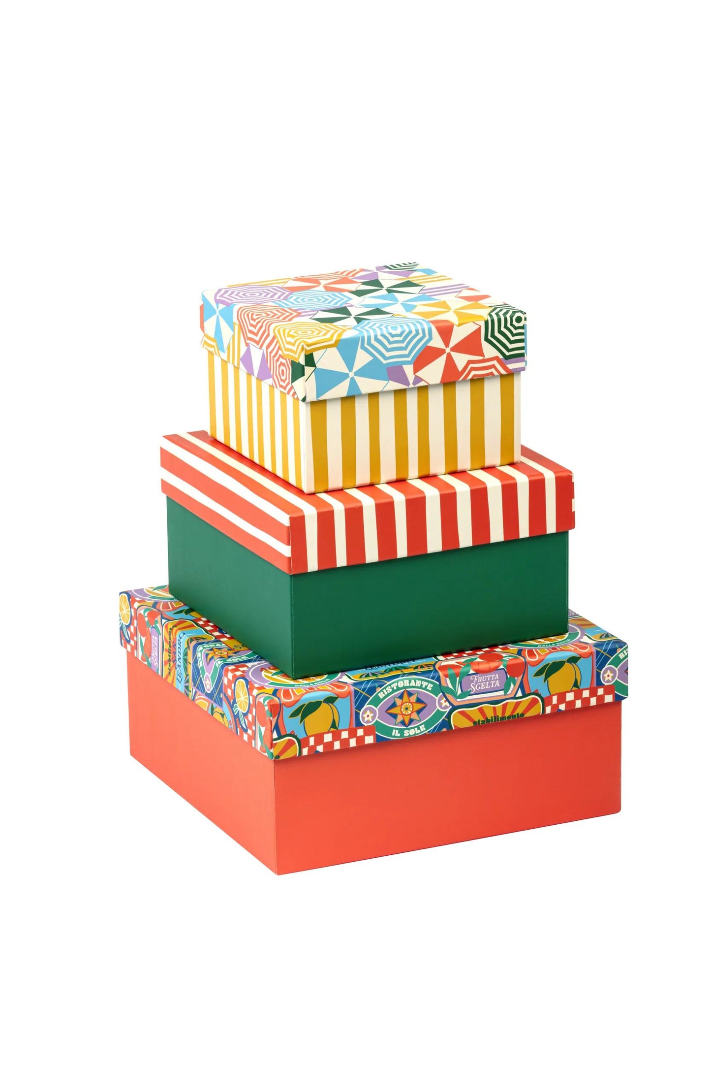 Dolce Amore, Set of 3 square boxes 25x25x12 cm, 20x20x11cm, and 16x16x10 cm (Pack x2)