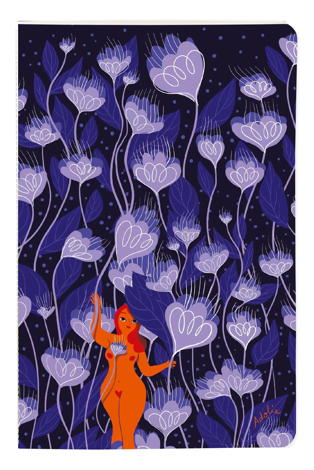 Adolie, Sewn notebook 11x17cm, 96 pages, lined, ass. (Pack x8)