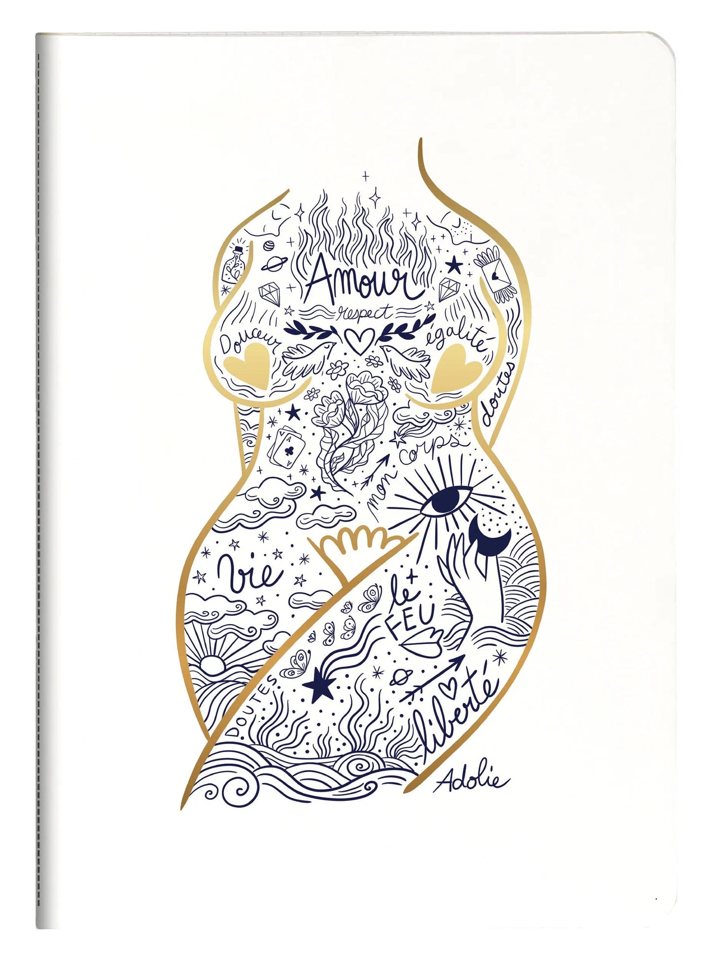 Adolie, Carnet cousu fil A5 14,8x21 cm, 64 pages, ligné, ass. (Lot x9)