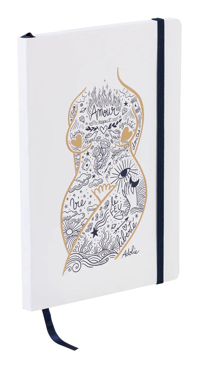 Adolie, Booklet flexible Broschüre A5 14,8x21 cm, 128 Seiten, Linie, Marker, elastischer Verschluss, Arsch. (4er-Pack)