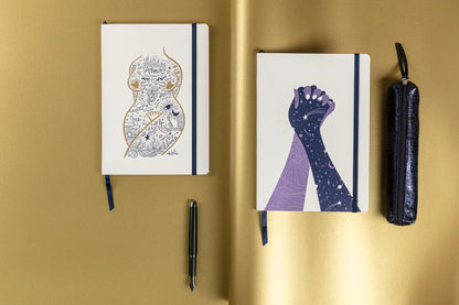 Adolie, Booklet flexible Broschüre A5 14,8x21 cm, 128 Seiten, Linie, Marker, elastischer Verschluss, Arsch. (4er-Pack)