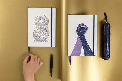 Adolie, Booklet flexible Broschüre A5 14,8x21 cm, 128 Seiten, Linie, Marker, elastischer Verschluss, Arsch. (4er-Pack)