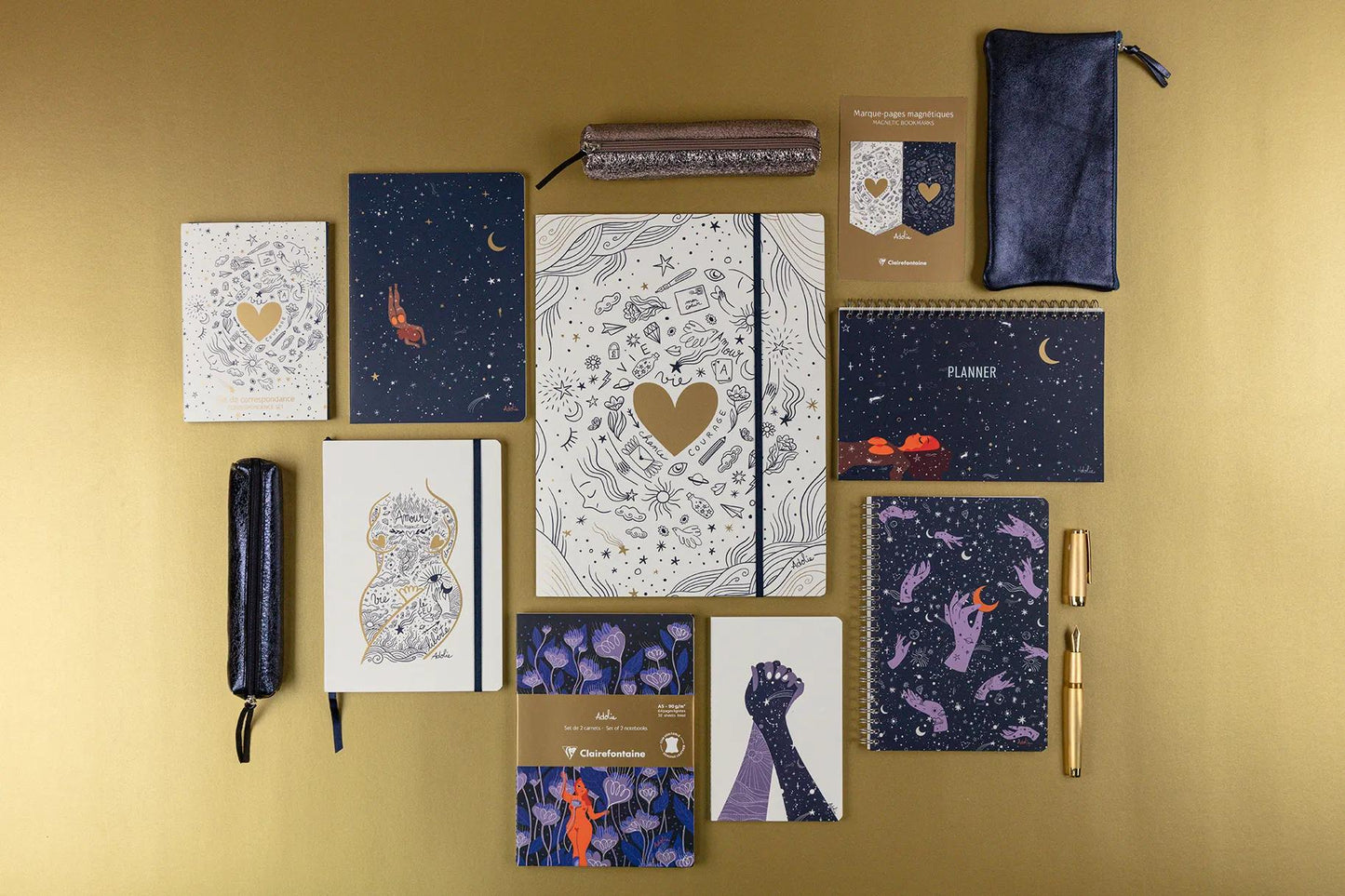 Adolie, Blocco Planner testa legante completa 22x14 cm 53 fogli stampati (Pacchetto x5)