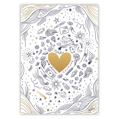 Adolie, Match Set 12x16.5 cm containing 8 single cards assorted 11x15.5 cm and 8 envelopes Pollen C6 natural white