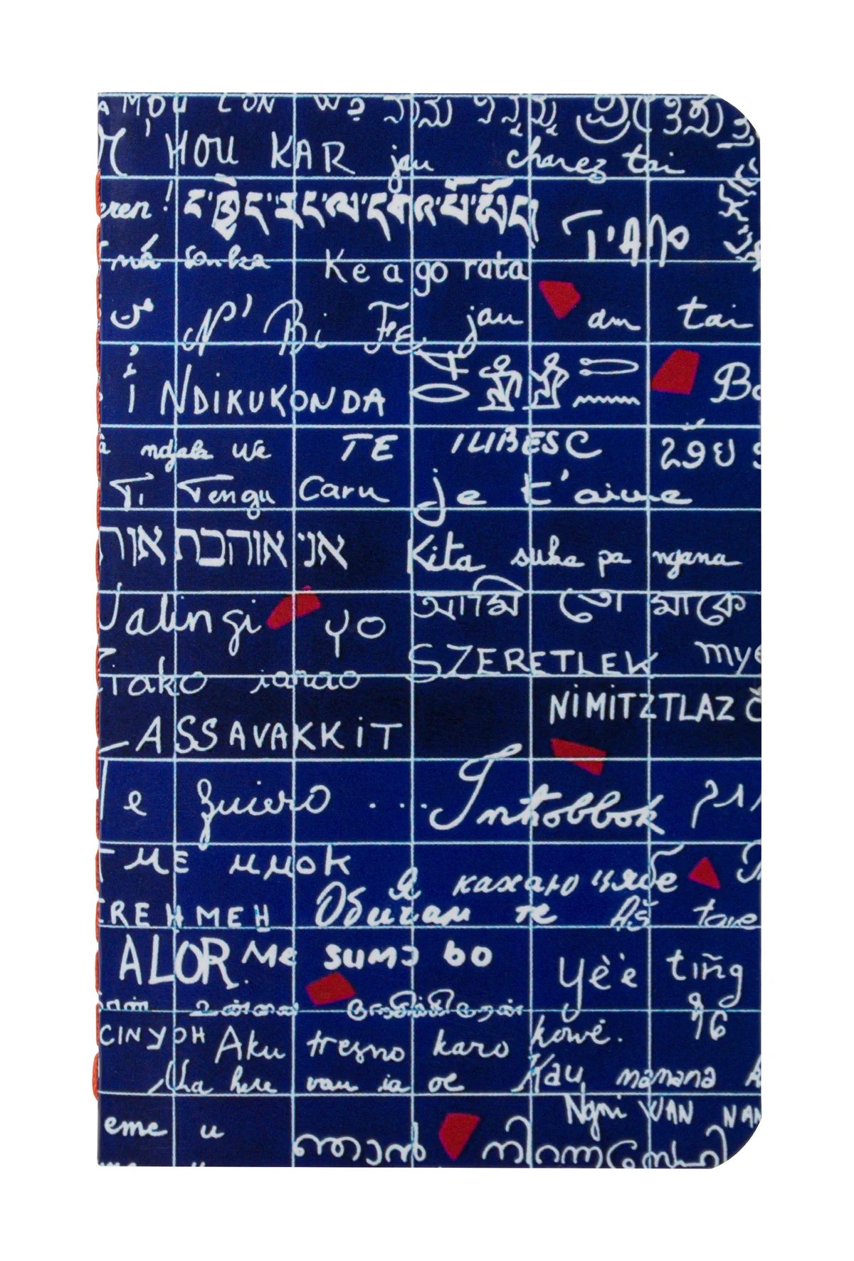 Die Wand von Ich liebe dich, Notebook genäht Faden 7,5x12cm, 48 Seiten, Ebene. - Neu (36er-Pack)