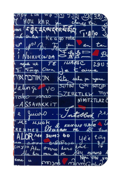 Die Wand von Ich liebe dich, Notebook genäht Faden 7,5x12cm, 48 Seiten, Ebene. - Neu (36er-Pack)