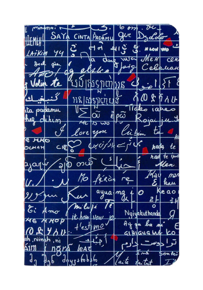 Die Wand von Ich liebe dich, Buch genäht Faden 9x14cm, 96 Seiten, gefüttert. - Neu (8er-Pack)