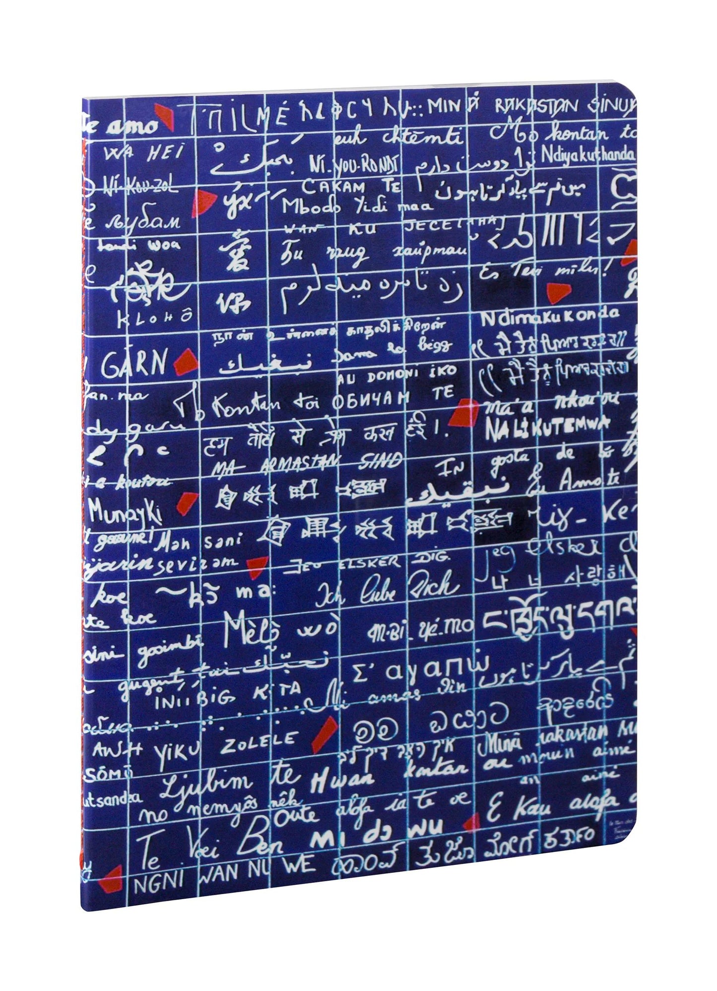 Die Wand von I love you, Buch genäht Draht A5 14,8x21 cm, 64 Seiten, gefüttert. - Neu (Paket x9)