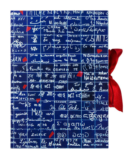 Die Mauer der I Love You, Gehärtetes bemerkenswertes Buch A5 14,8x21 cm, 144 Seiten, gefüttert, mit Band geschlossen - Neu (4er-Pack)