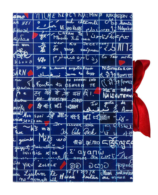 Le Mur des Je t'aime, Carnet rembordé rigide A5 14,8x21 cm, 144 pages, ligné, fermeture avec ruban - New (Lot x4)