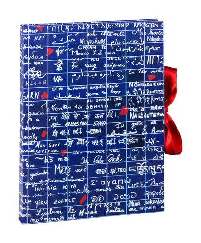 Die Mauer der I Love You, Gehärtetes bemerkenswertes Buch A5 14,8x21 cm, 144 Seiten, gefüttert, mit Band geschlossen - Neu (4er-Pack)