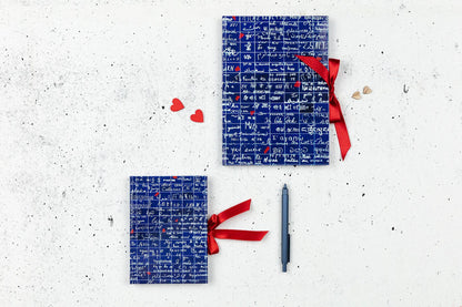 Die Mauer der I Love You, Gehärtetes bemerkenswertes Buch A5 14,8x21 cm, 144 Seiten, gefüttert, mit Band geschlossen - Neu (4er-Pack)