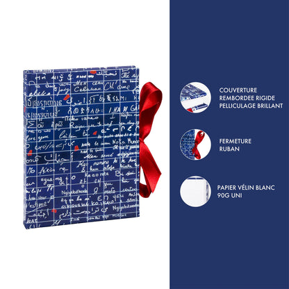 Le Mur des Je t'aime, Carnet rembordé rigide A6 10,5x14,8 cm, 144 pages, uni, fermeture avec ruban - New (lot de 4)