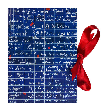 Le Mur des Je t'aime, Carnet rembordé rigide A6 10,5x14,8 cm, 144 pages, uni, fermeture avec ruban - New (lot de 4)